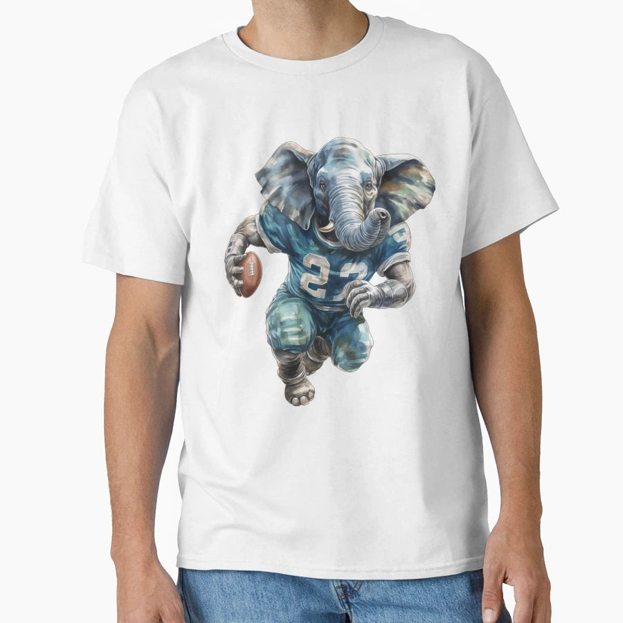 Elephant As American Football Player T-Shirt - Trendy Graphic Unisex - T-Shirt, Sweatshirt, Hoodie