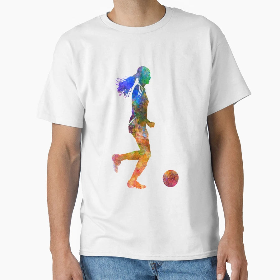 Playing Soccer Football Player T-Shirt - Custom Art Print Men Women - T-Shirt, Sweatshirt, Hoodie