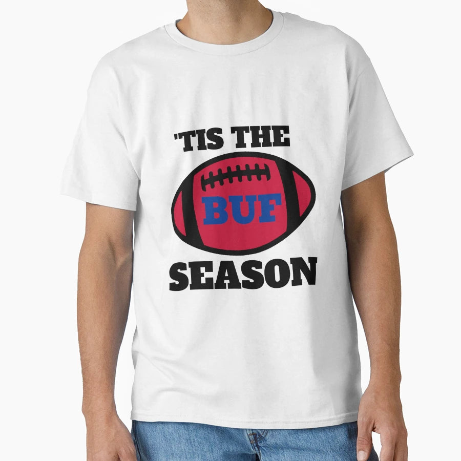 Bills Tis Season Football T-Shirt - Fun Novelty Design for Adults - T-Shirt, Sweatshirt, Hoodie