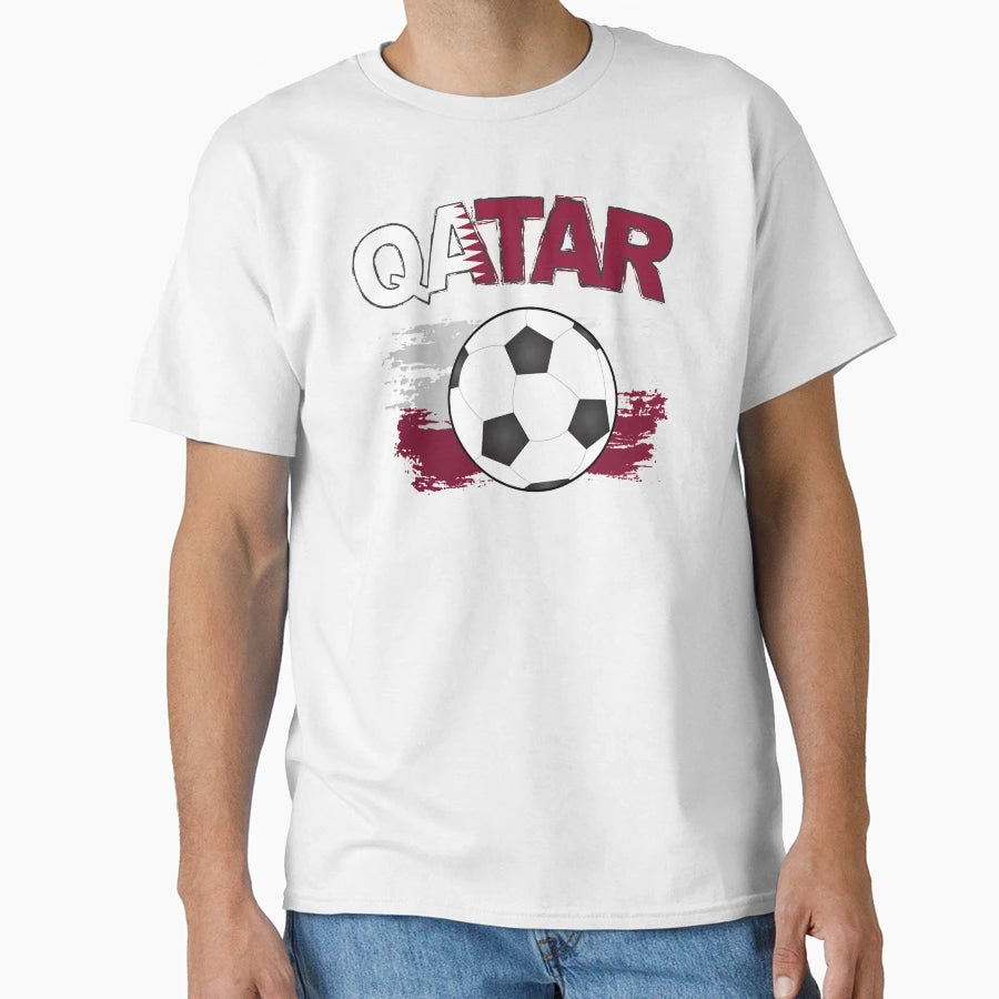 Qatar Soccer Jersey Football Fun T-Shirt - Minimalist Print for Adults - T-Shirt, Sweatshirt, Hoodie