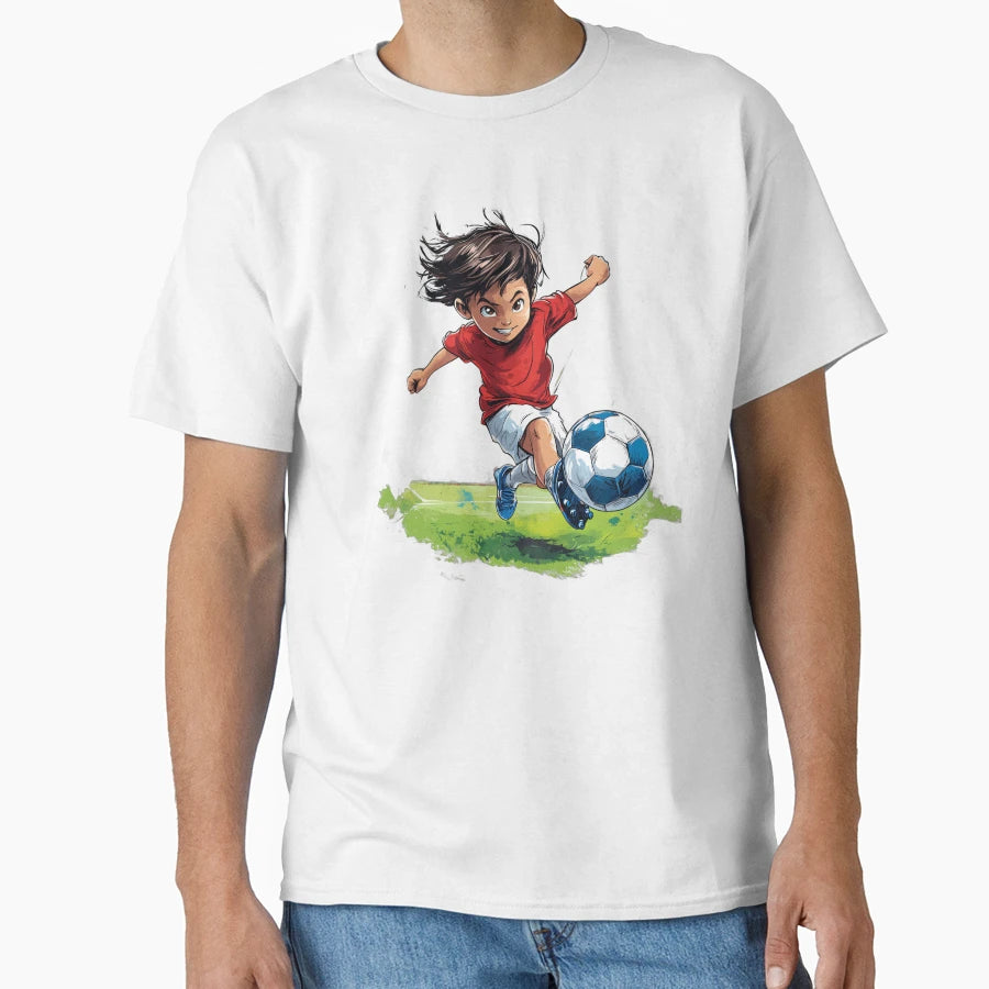 Dynamic Soccer Action T-Shirt - Aesthetic Graphic Unisex - T-Shirt, Sweatshirt, Hoodie