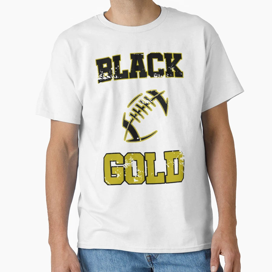 Black And Gold American New Orleans T-Shirt - Custom Art Print Unisex - T-Shirt, Sweatshirt, Hoodie
