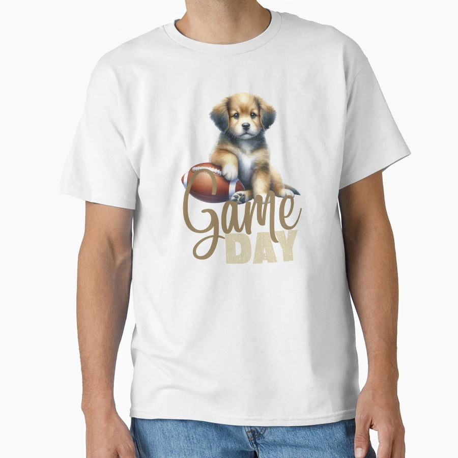 Puppy Football Game Day T-Shirt - Novelty Apparel for Adults - T-Shirt, Sweatshirt, Hoodie