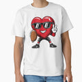 Valentines Day Heart Playing Football T-Shirt - Custom Art Print for Adults - T-Shirt, Sweatshirt, Hoodie