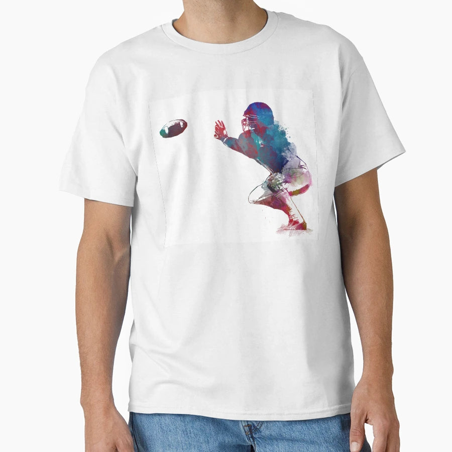 American Football Player Football Sport T-Shirt - Minimalist Print Unisex - T-Shirt, Sweatshirt, Hoodie