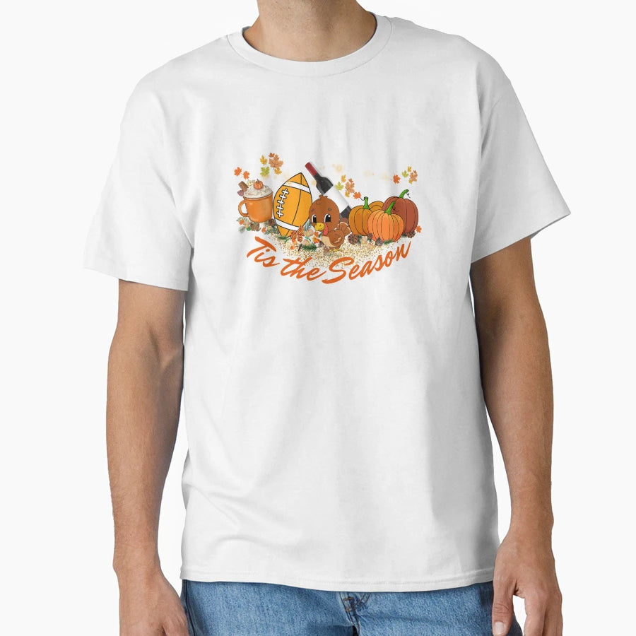 Thanksgiving Pumpking Spice Football T-Shirt - Streetwear Style Men Women - T-Shirt, Sweatshirt, Hoodie