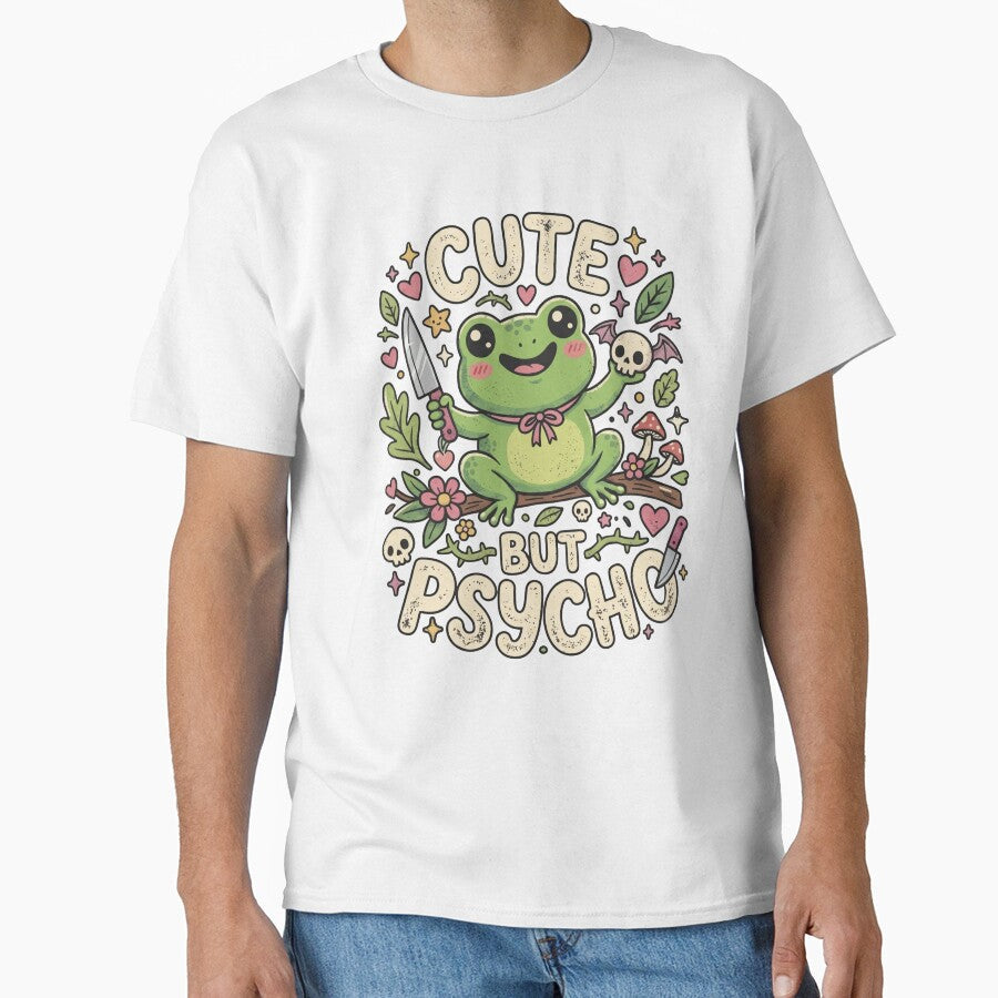 Cute But Psycho Frog Creepy Goblincore Aesthetic by - Adult & Kids T-Shirts, Sweatshirts & Hoodies apparel design preview 1