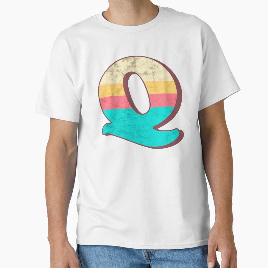 Q Letter Alphabet Typography Font T-Shirt - Trendy Graphic Men Women - T-Shirt, Sweatshirt, Hoodie