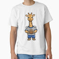Cartoon Giraffe Football Player Sports T-Shirt - Graphic Print Men Women - T-Shirt, Sweatshirt, Hoodie
