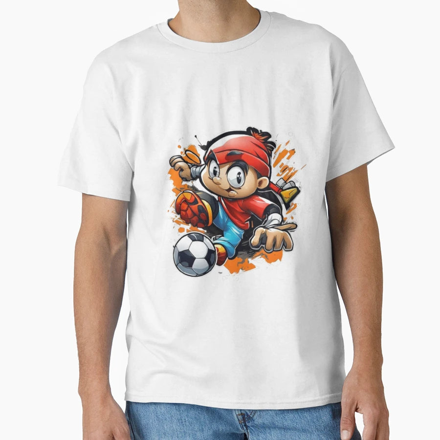 Cartoon Kickoff Soccer Shenanigans T-Shirt - Custom Art Print Unisex - T-Shirt, Sweatshirt, Hoodie