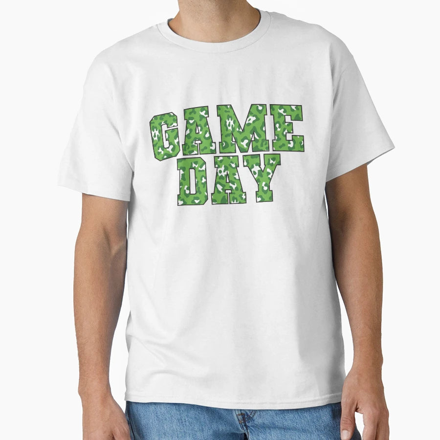 Green Leopard Game Day T-Shirt - Minimalist Print for Adults - T-Shirt, Sweatshirt, Hoodie