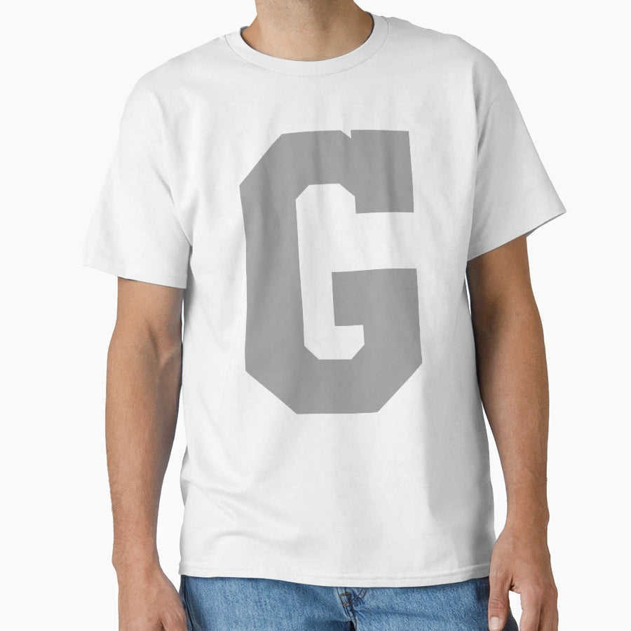 Alphabet Silver G Sports Letter G T-Shirt - Graphic Print Men Women - T-Shirt, Sweatshirt, Hoodie