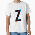 Black Letter Z Red And Blue Lines T-Shirt - Novelty Apparel Unisex - T-Shirt, Sweatshirt, Hoodie