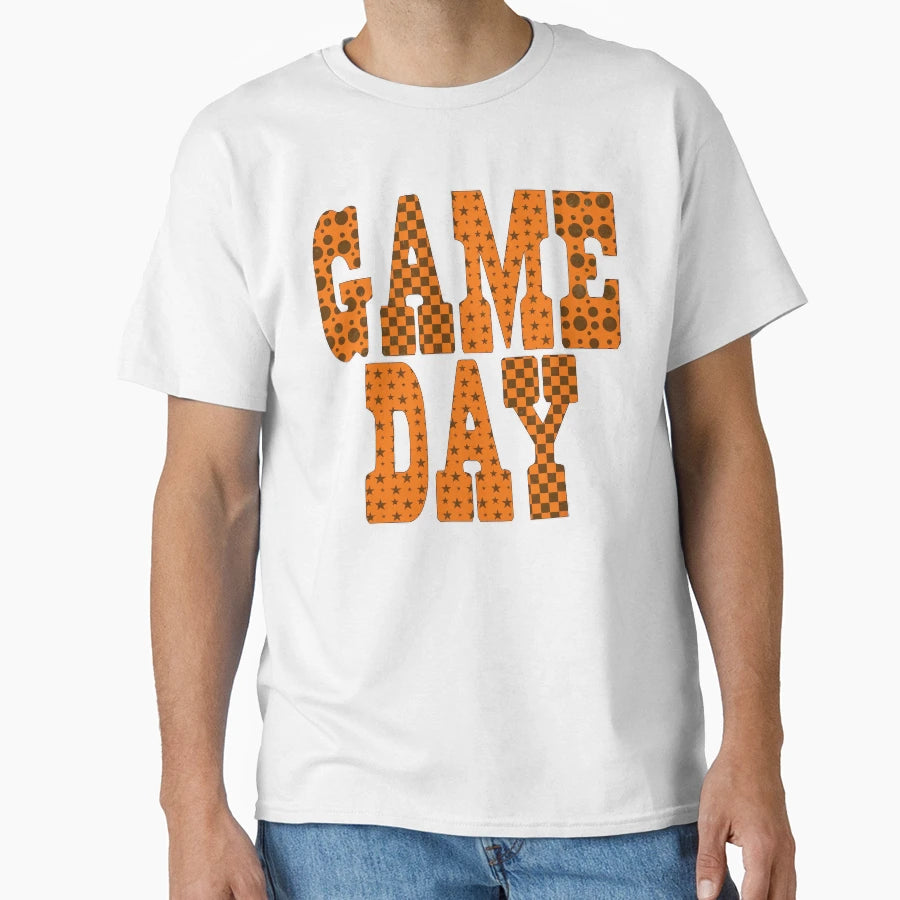 Checkered Star Football Mom Gameday T-Shirt - Fun Novelty Design Men Women - T-Shirt, Sweatshirt, Hoodie