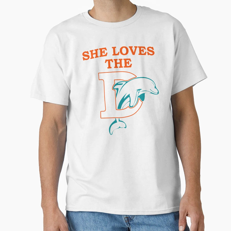 Funny She Loves Miami D Pro Football T-Shirt - Custom Art Print for Adults - T-Shirt, Sweatshirt, Hoodie