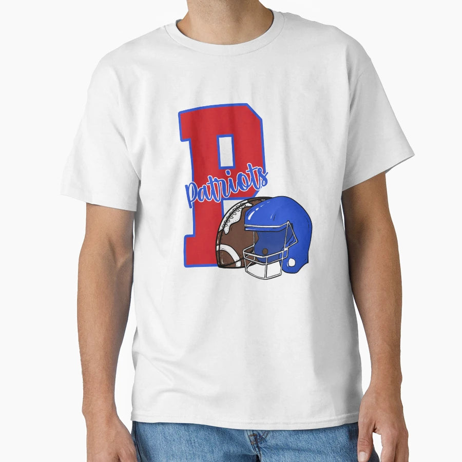 Patriots Football And Helmet T-Shirt - Trendy Graphic Unisex - T-Shirt, Sweatshirt, Hoodie