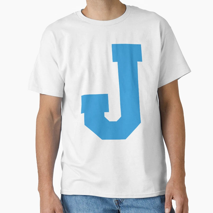 Alphabet Blue J Sports Letter J T-Shirt - Fun Novelty Design for Adults - T-Shirt, Sweatshirt, Hoodie