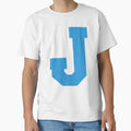 Alphabet Blue J Sports Letter J T-Shirt - Fun Novelty Design for Adults - T-Shirt, Sweatshirt, Hoodie