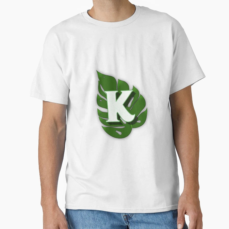 Monstera Leaf Letter K T-Shirt - Novelty Apparel Unisex - T-Shirt, Sweatshirt, Hoodie
