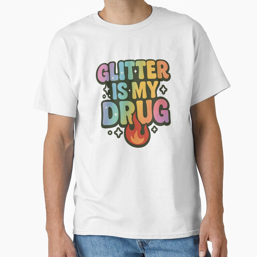 Glitter is My Drug Bold Rainbow Typography by Haus Of - Adult & Kids T-Shirts, Sweatshirts & Hoodies apparel design preview 1