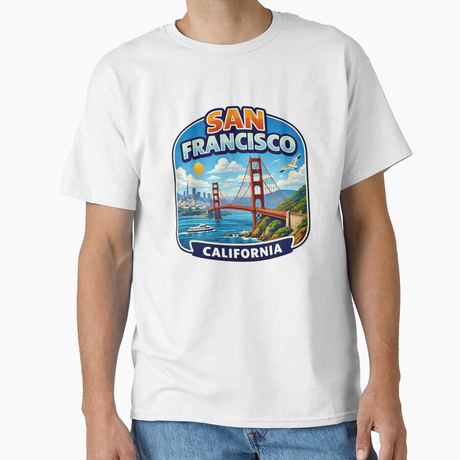 San Francisco, California Golden Gate Bridge by - Adult & Kids T-Shirts, Sweatshirts & Hoodies apparel design preview 1