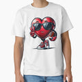 Heart American Football Valentines T-Shirt - Fun Novelty Design Men Women - T-Shirt, Sweatshirt, Hoodie