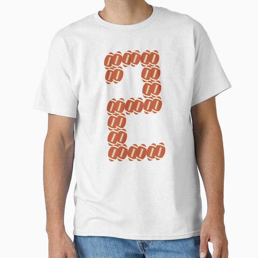 Player Number 2 Two American Football Game T-Shirt - Graphic Print Unisex - T-Shirt, Sweatshirt, Hoodie