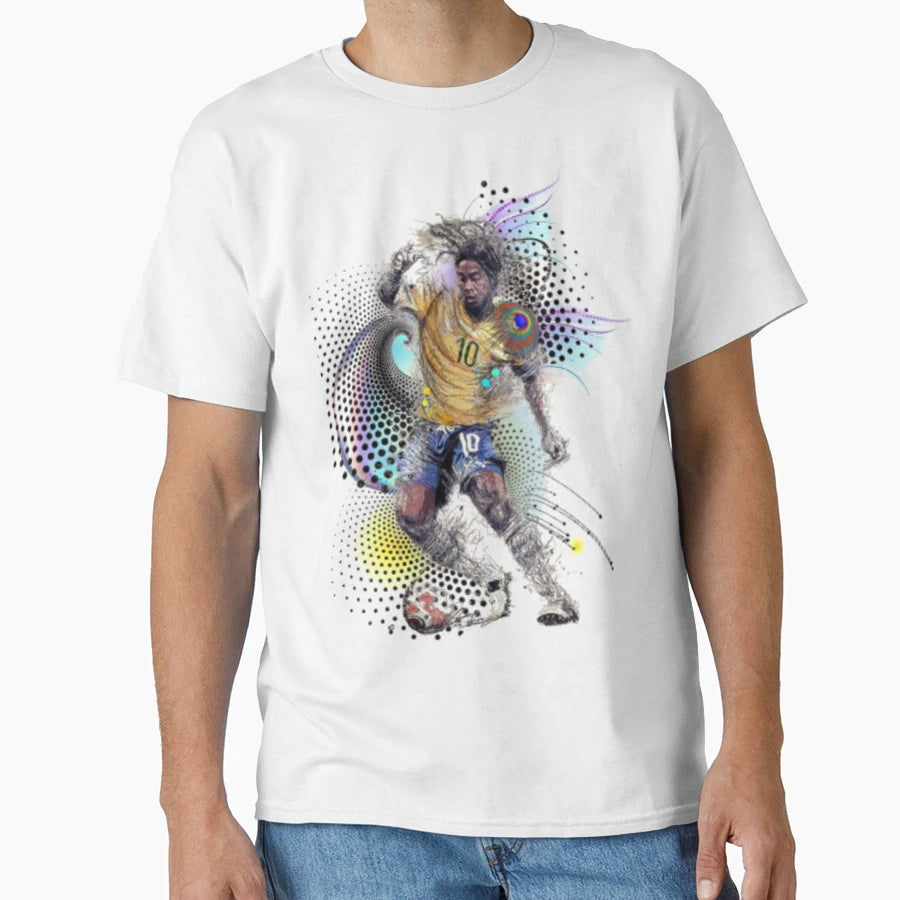 Football Player Ronaldinho T-Shirt - Minimalist Print Unisex - T-Shirt, Sweatshirt, Hoodie