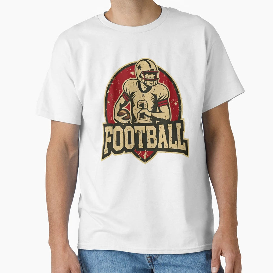 Football Sports Logo T-Shirt - Minimalist Print for Adults - T-Shirt, Sweatshirt, Hoodie
