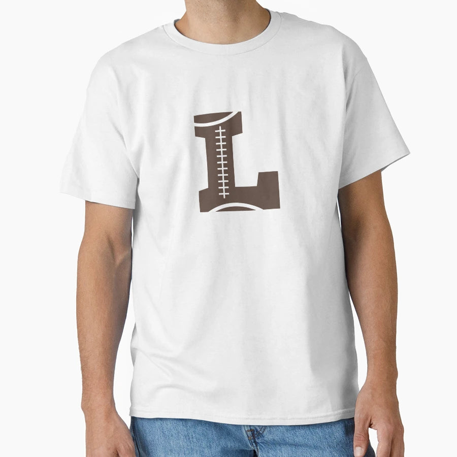 Personalized Football Initial L T-Shirt - Trendy Graphic for Adults - T-Shirt, Sweatshirt, Hoodie