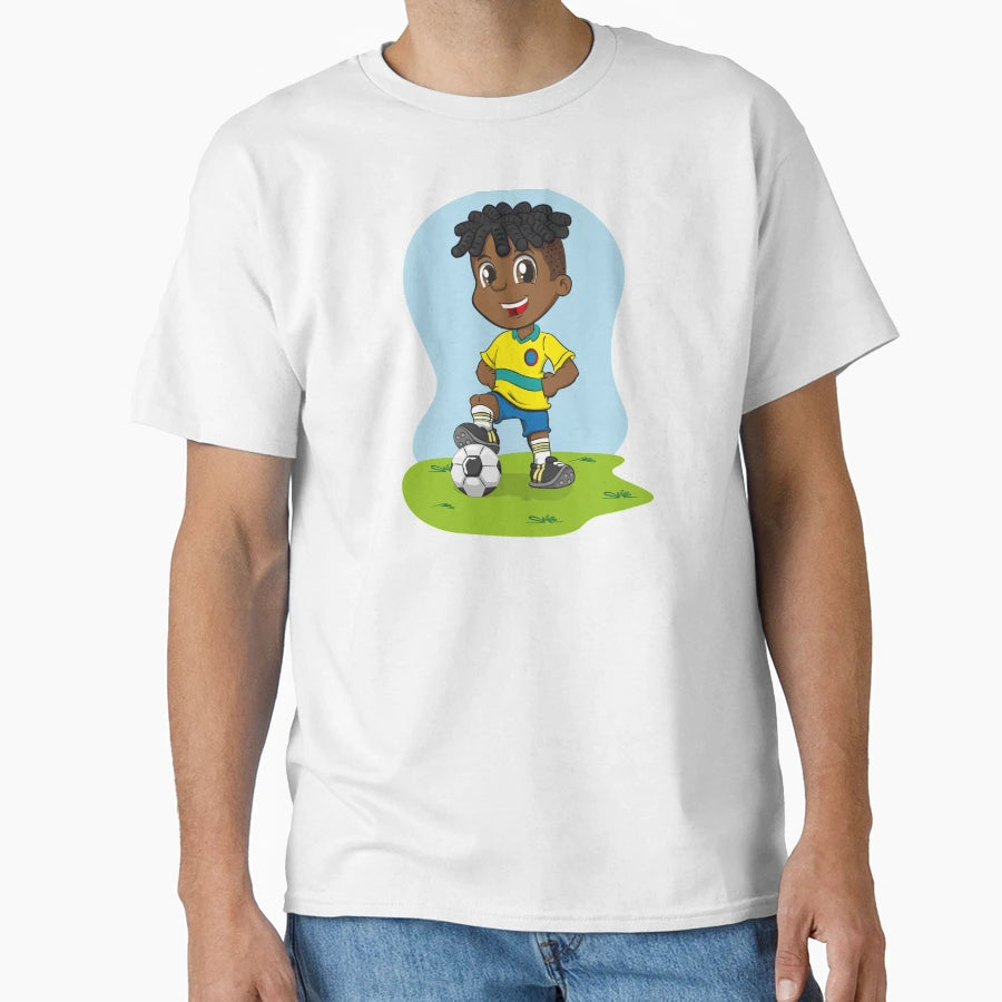 Afro Descendant Soccer Player T-Shirt - Custom Art Print Unisex - T-Shirt, Sweatshirt, Hoodie