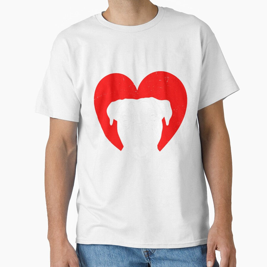 Valentines Day Retro Hearts Boxer Dog by linhchau98 - Adult & Kids T-Shirts, Sweatshirts & Hoodies apparel design preview 1
