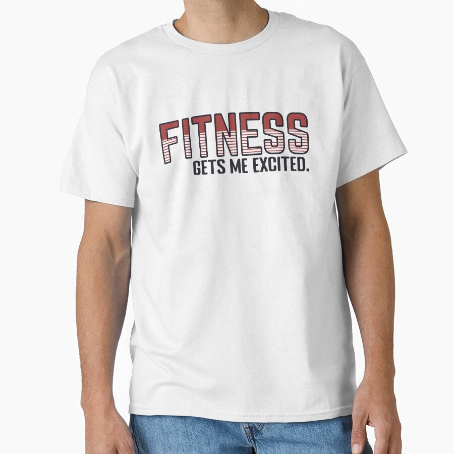 Fitness Gets Me Excited lovers workout design by - Adult & Kids T-Shirts, Sweatshirts & Hoodies apparel design preview 1