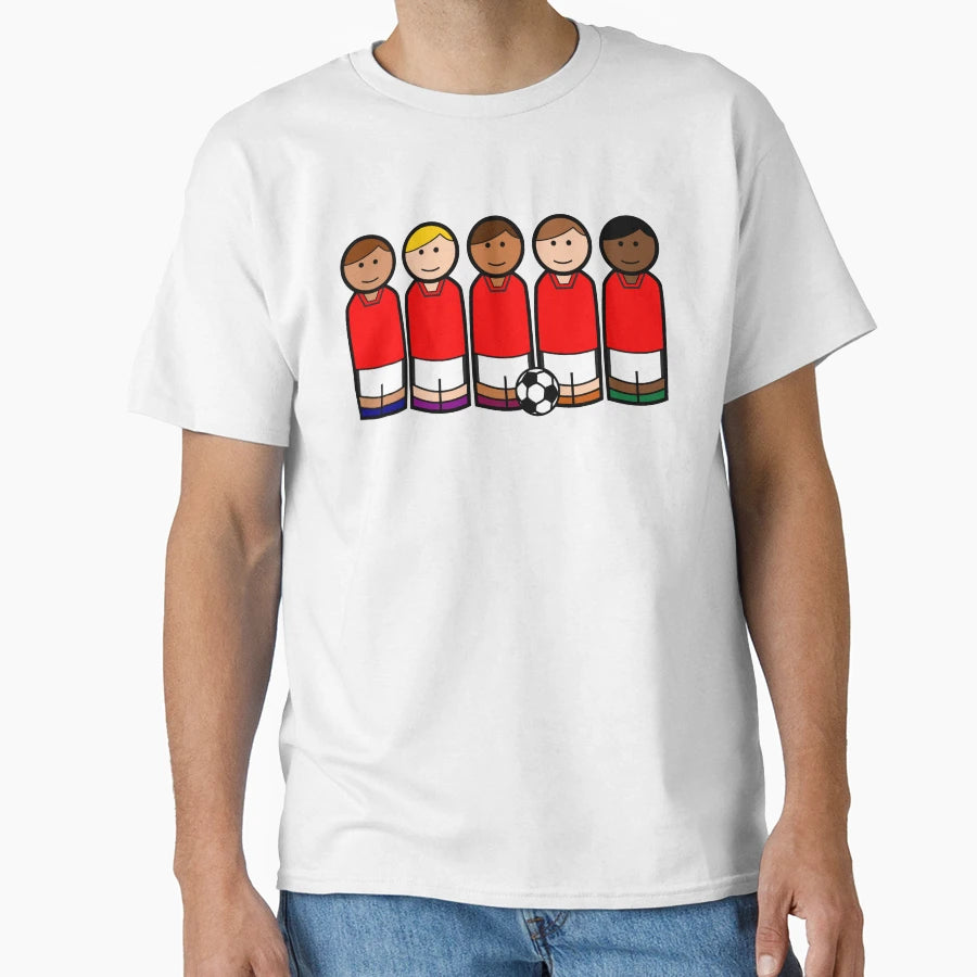 Soccer Football Wooden Peg Dolls T-Shirt - Casual Everyday Wear Men Women - T-Shirt, Sweatshirt, Hoodie