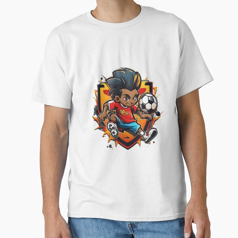 Dynamic Soccer Quest Animated Triumph T-Shirt - Minimalist Print Unisex - T-Shirt, Sweatshirt, Hoodie