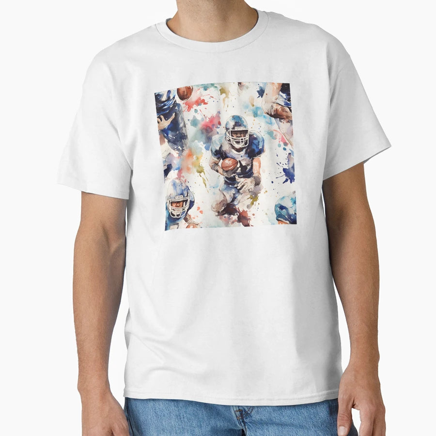 American Football Player Pattern T-Shirt - Trendy Graphic for Adults - T-Shirt, Sweatshirt, Hoodie