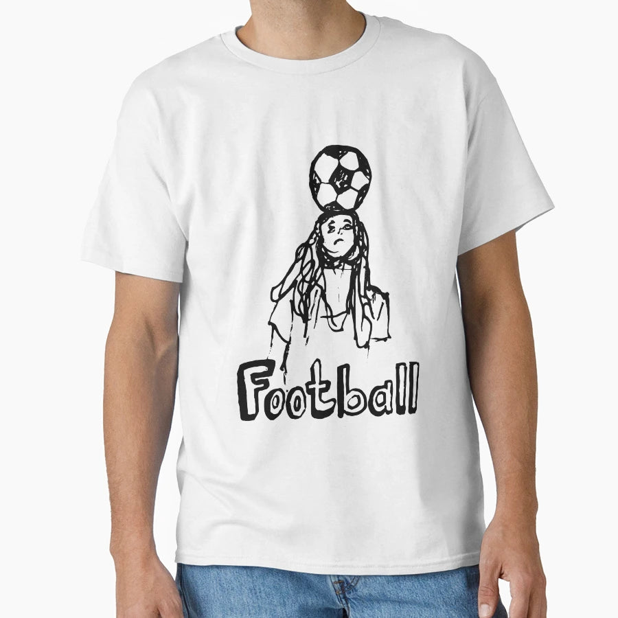 Hand Drawn Football Blacke And White T-Shirt - Streetwear Style Men Women - T-Shirt, Sweatshirt, Hoodie