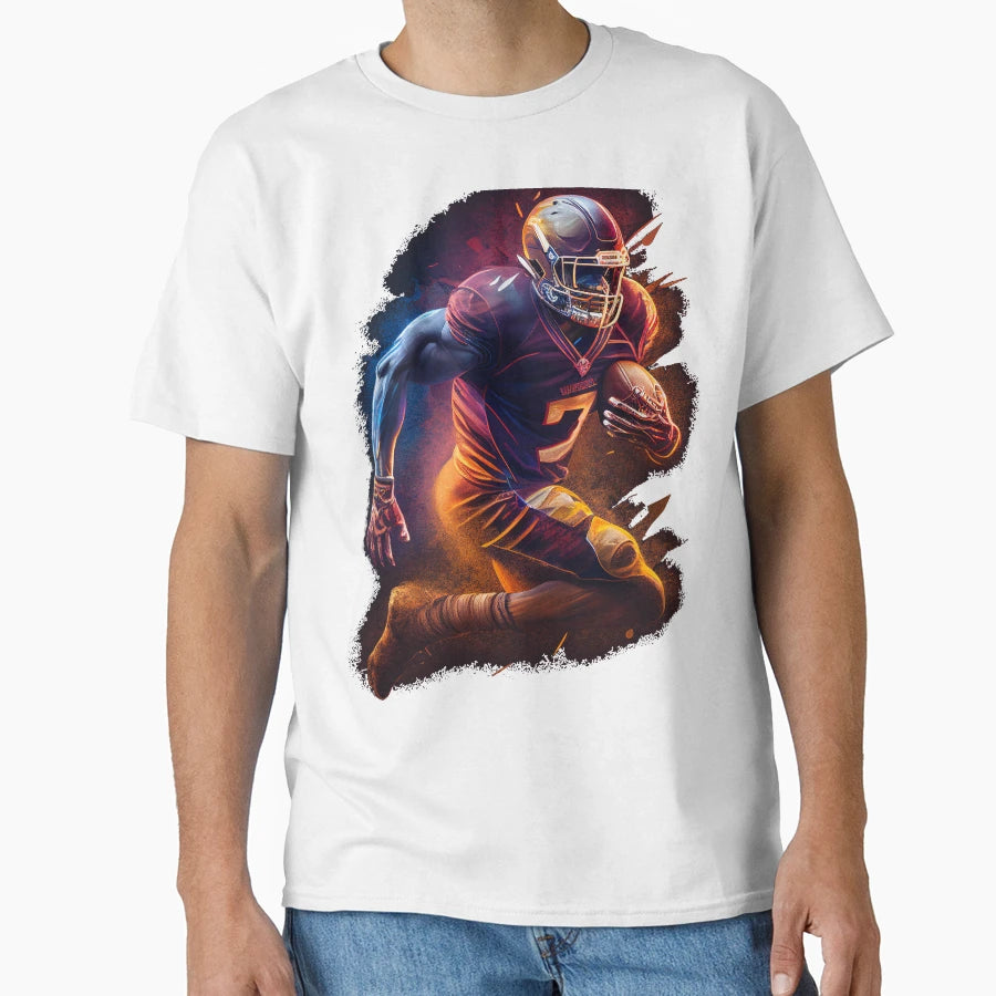 Running American Football Player T-Shirt - Unique Graphic for Adults - T-Shirt, Sweatshirt, Hoodie