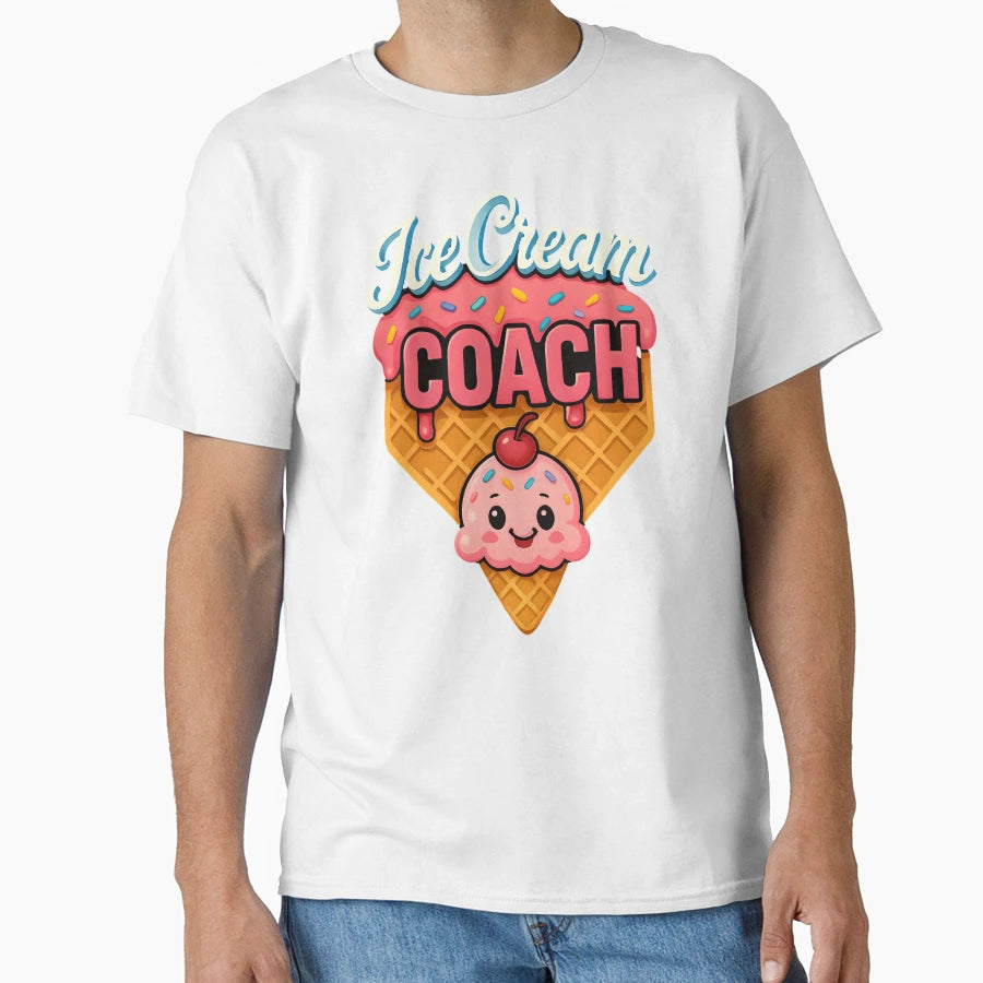 Ice Cream Coach Waffle T-Shirt - Minimalist Print Unisex - T-Shirt, Sweatshirt, Hoodie