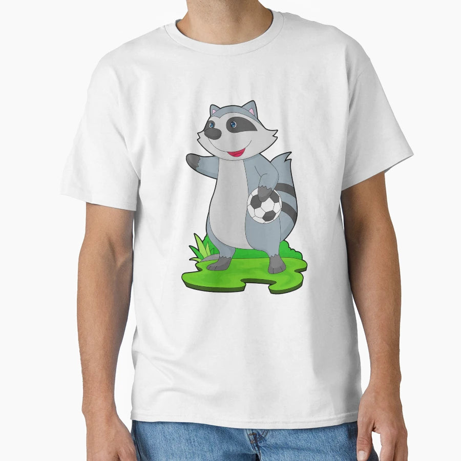 Racoon Soccer Player Soccer T-Shirt - Casual Everyday Wear for Adults - T-Shirt, Sweatshirt, Hoodie