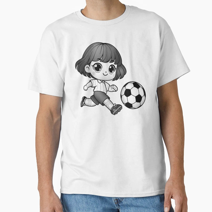 Kawaii Soccer Player T-Shirt - Graphic Print Unisex - T-Shirt, Sweatshirt, Hoodie