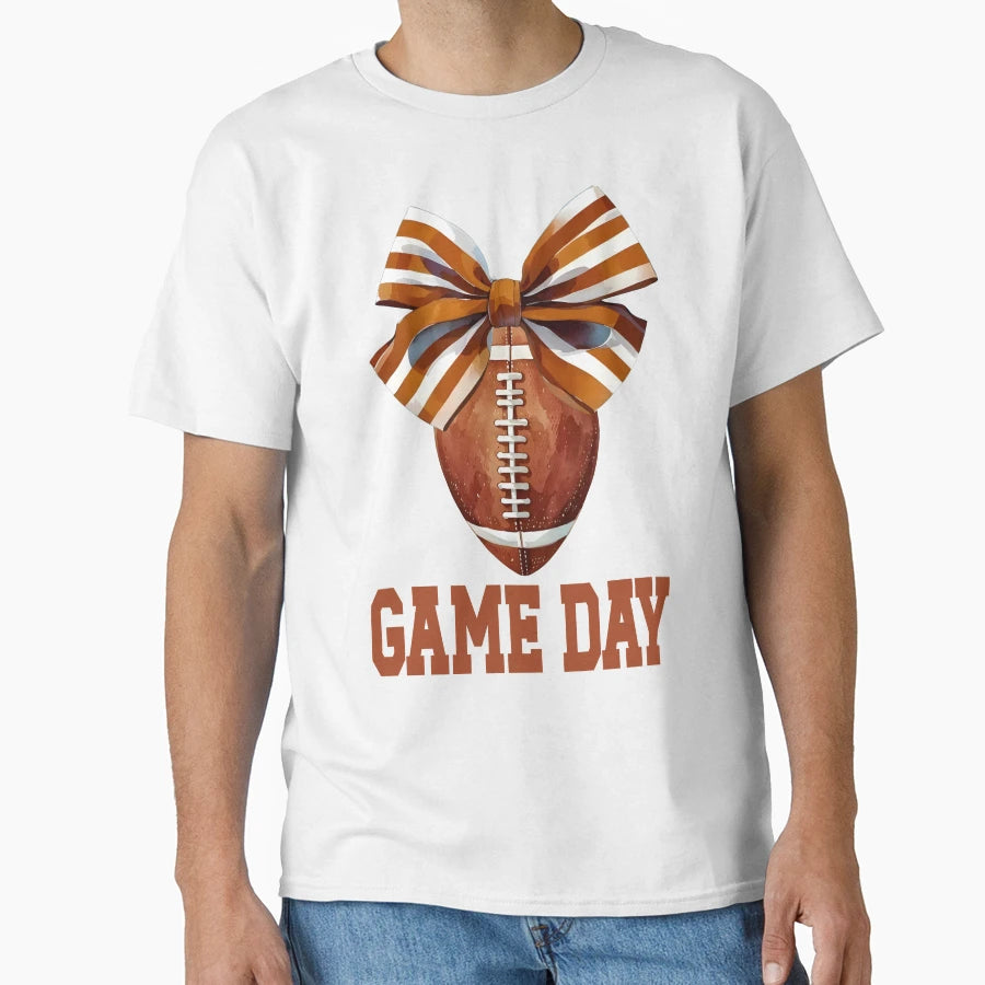 Game Day American Football Coquette Bow T-Shirt - Unique Graphic Men Women - T-Shirt, Sweatshirt, Hoodie