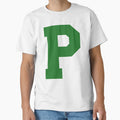Alphabet Green P Sports Letter P T-Shirt - Casual Everyday Wear Men Women - T-Shirt, Sweatshirt, Hoodie