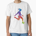 Soccer Player Colorful Watercolor T-Shirt - Fun Novelty Design Men Women - T-Shirt, Sweatshirt, Hoodie