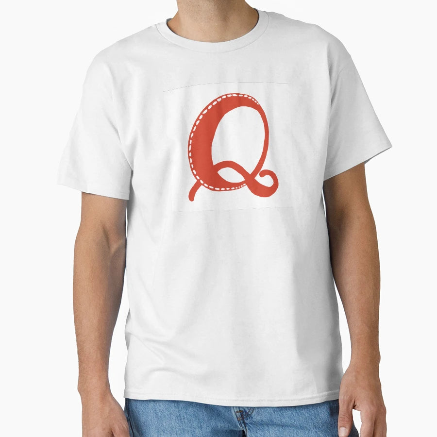 Letter Q Red Initial Monogram T-Shirt - Novelty Apparel for Adults - T-Shirt, Sweatshirt, Hoodie