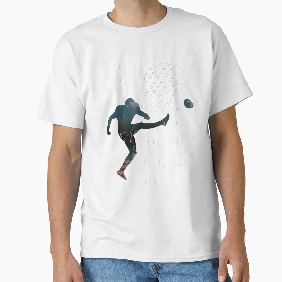 Football American Flag Usa Team Gift Kicker T-Shirt - Unique Graphic Unisex - T-Shirt, Sweatshirt, Hoodie