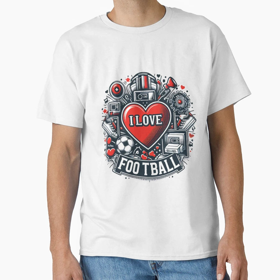 Love Game Football Inspired T-Shirt - Minimalist Print for Adults - T-Shirt, Sweatshirt, Hoodie
