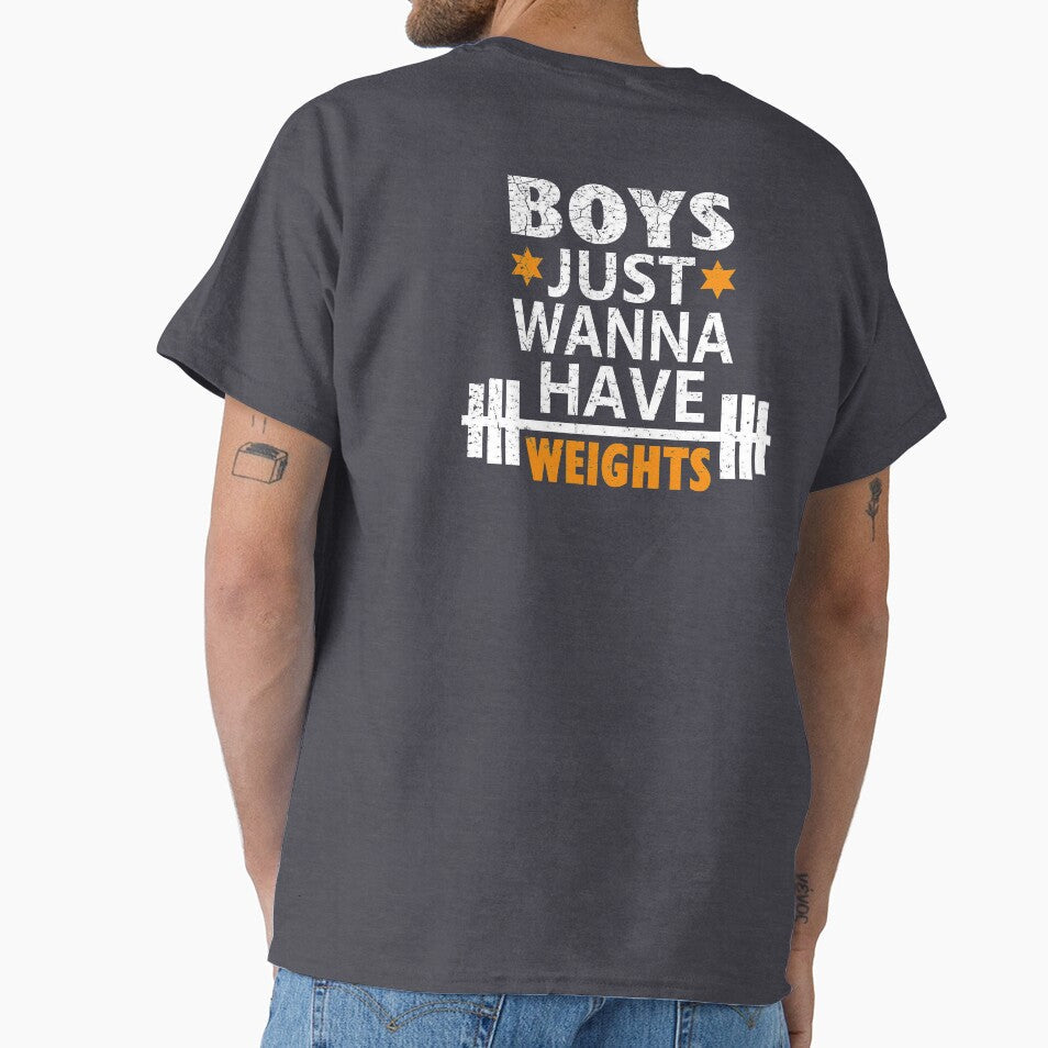 Boys Just Wanna Have Weights Motivation by Graphroad - Adult & Kids T-Shirts, Sweatshirts & Hoodies apparel design preview 1