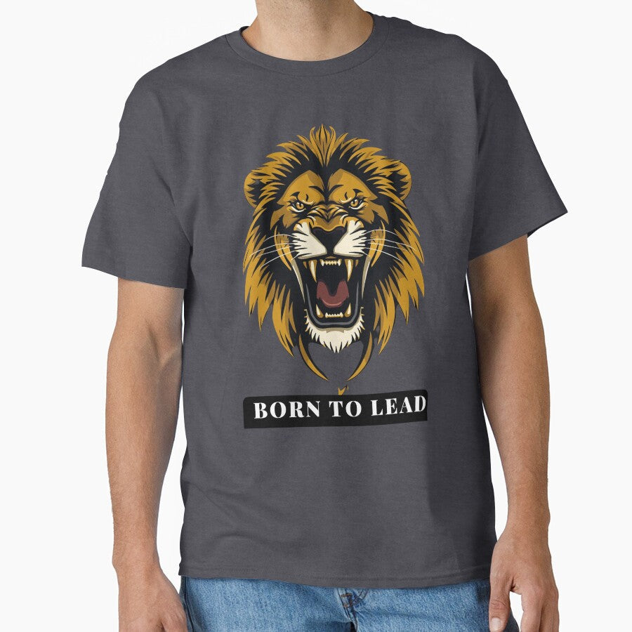Born to Lead Fierce Lion Motivation Art by Ashish66K - Adult & Kids T-Shirts, Sweatshirts & Hoodies apparel design preview 1
