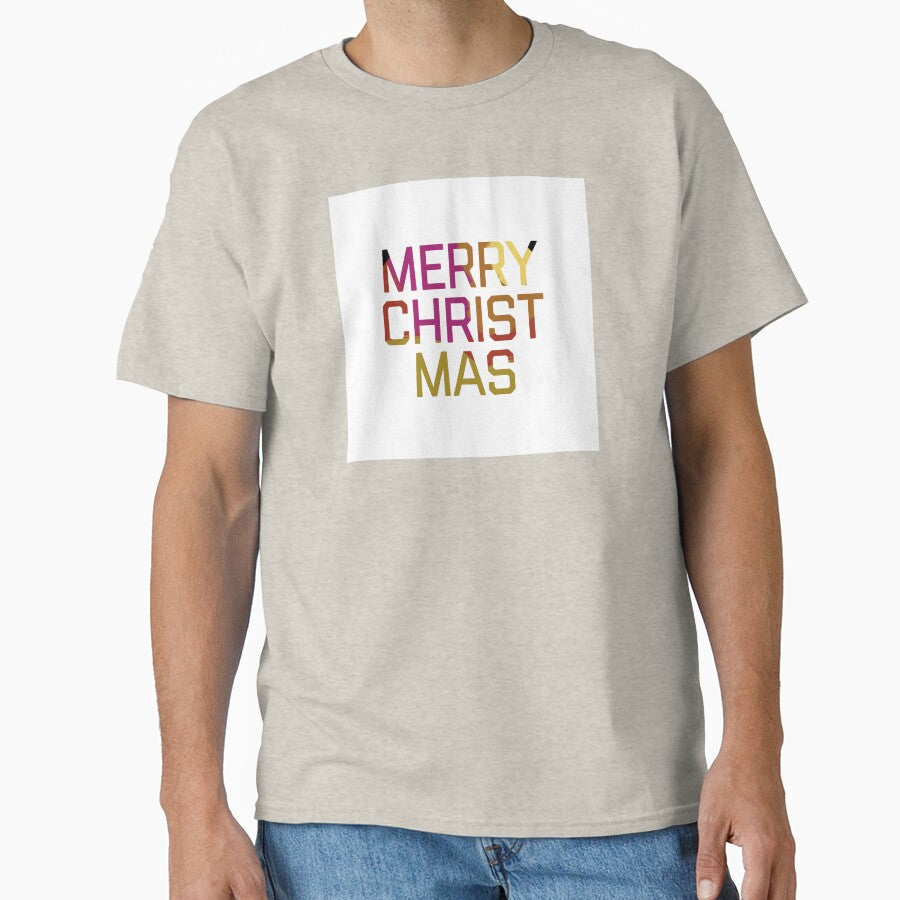 Merry Christmas Multicolored Text by 4thoughtDesigns - Adult & Kids T-Shirts, Sweatshirts & Hoodies apparel design preview 1